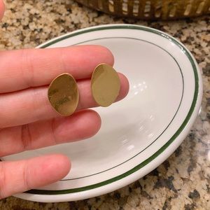 Madewell sculptural shapes brass stud earrings